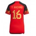 Cheap Belgium Thorgan Hazard #16 Home Football Shirt Women World Cup 2022 Short Sleeve